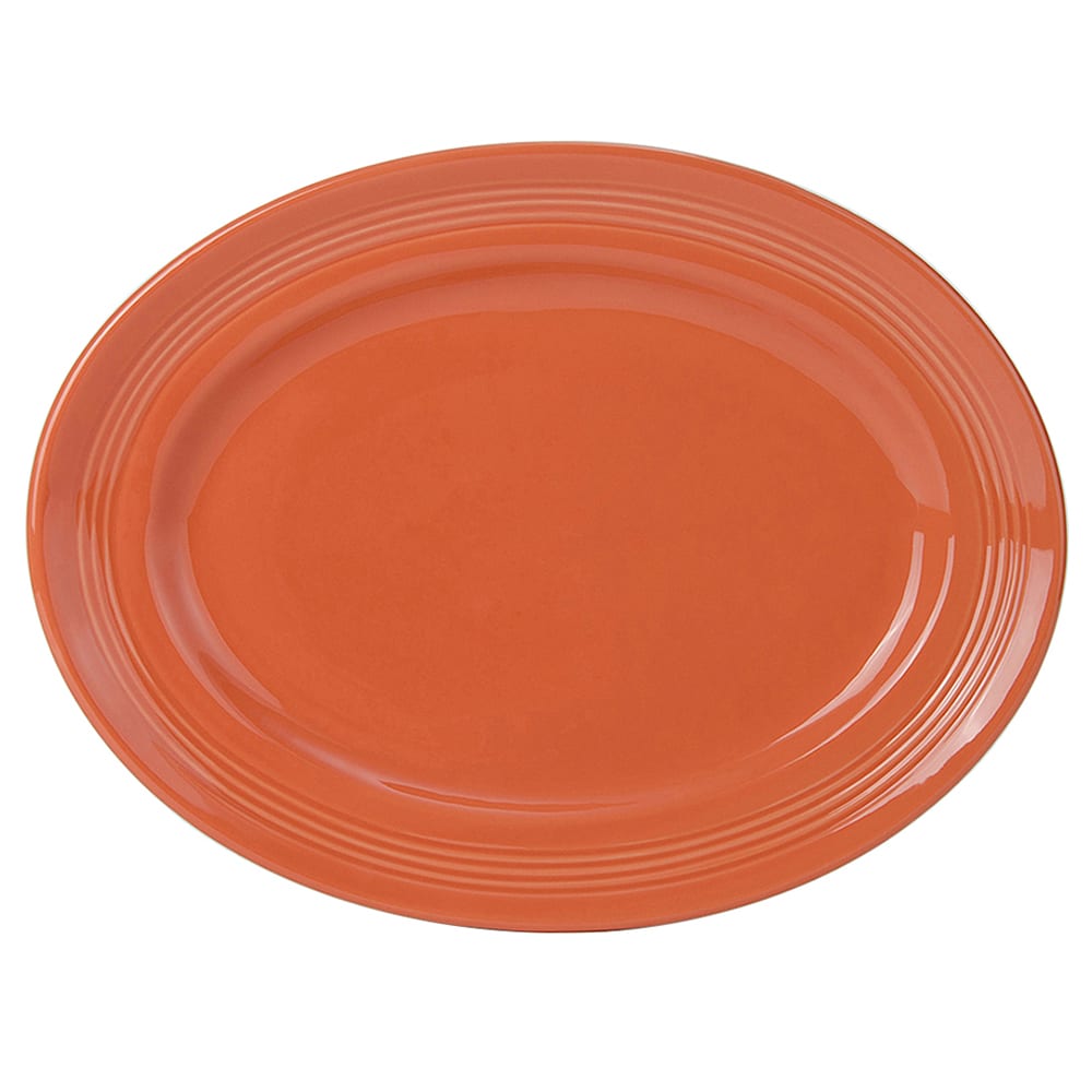 424-CPH136 13 3/4" x 10 1/2" Oval Platter - China, Papaya