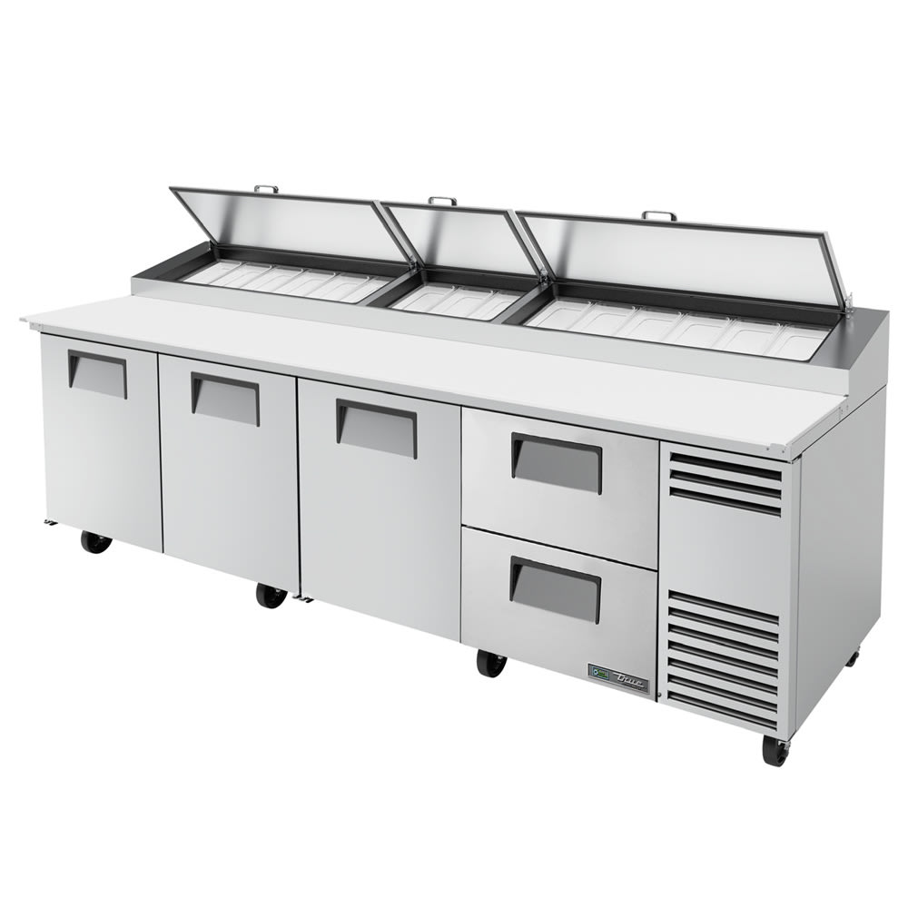 598-TPPAT119D2HCRGT 119" TPPAT Series Pizza Prep Table w/ Refrigerated Base, 115v