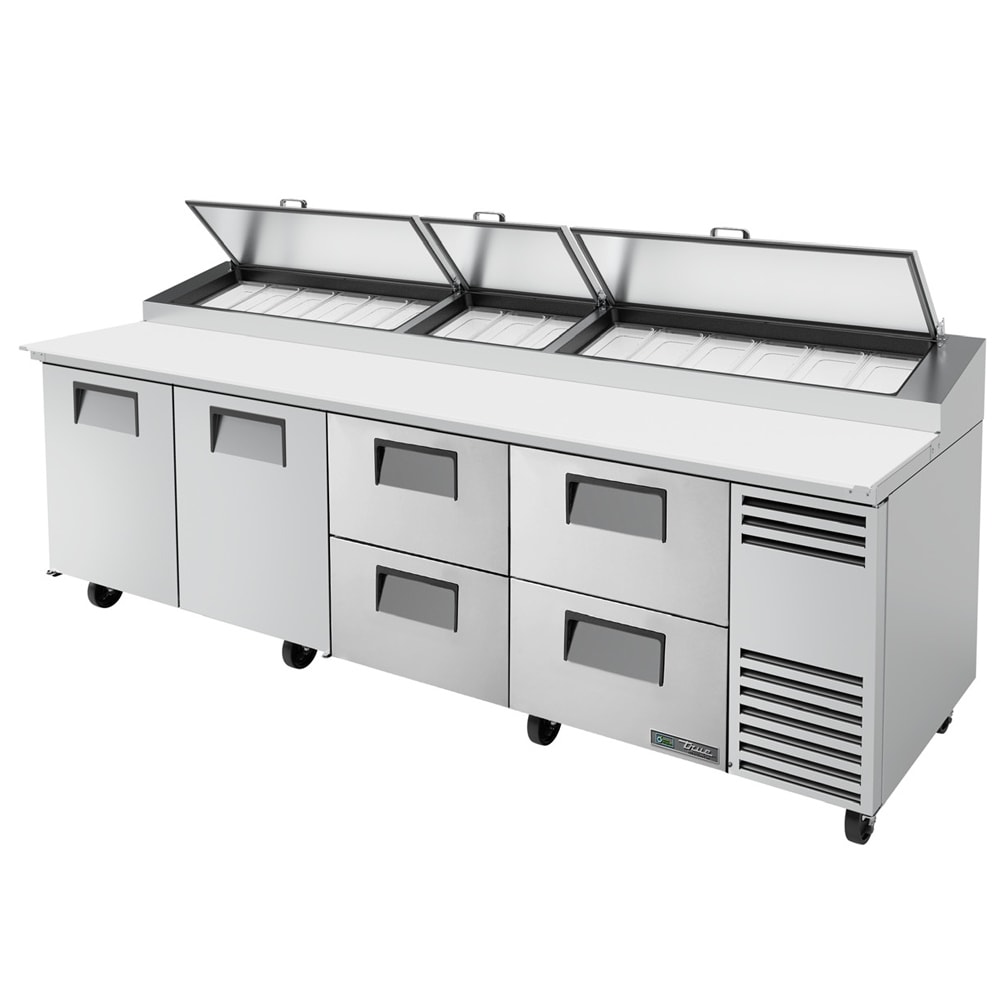 598-TPPAT119D4HCRGT 119" TPPAT Series Pizza Prep Table w/ Refrigerated Base, 115v