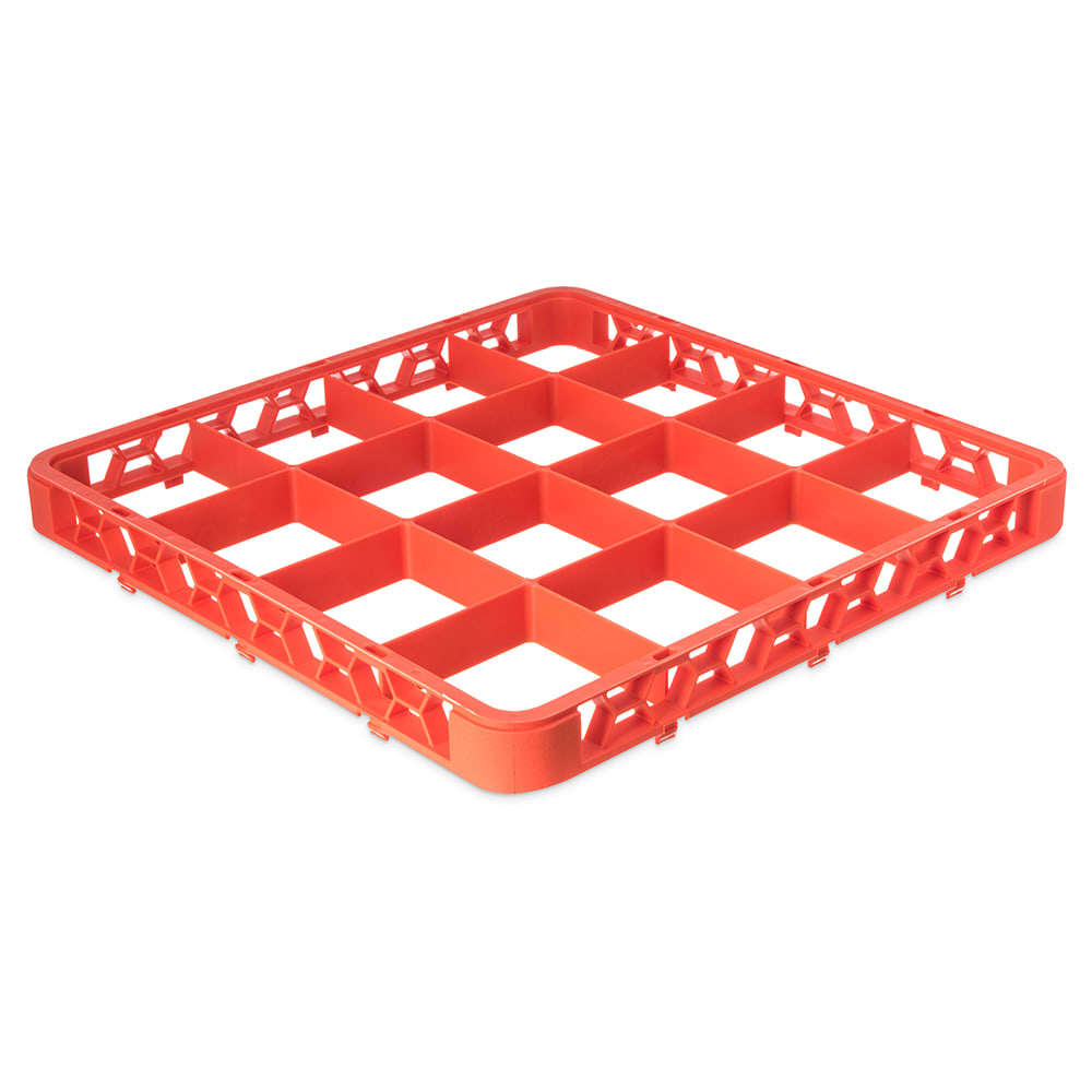 028-RE16C24 Full Size Glass Rack Extender w/ (16) Compartments, Orange