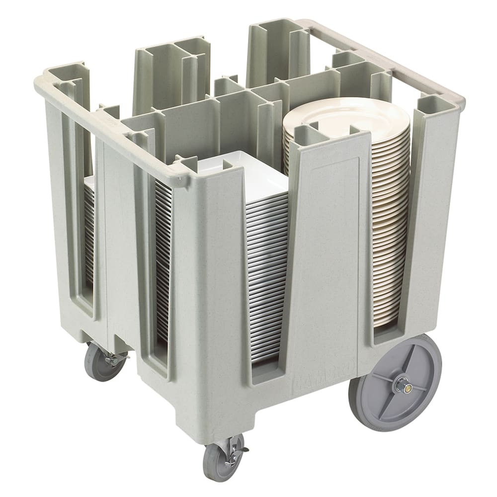144-DCS1125480 30 1/2" Mobile Dish Caddy w/ (4) Columns - Plastic, Speckled Gray