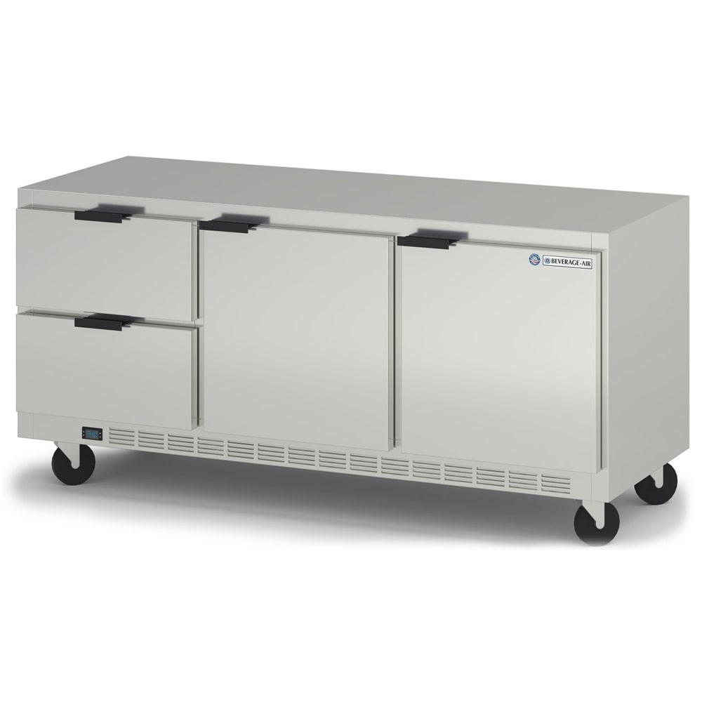 118-UCRD72AHC2 72" W Undercounter Refrigerator w/ (3) Section & (2) Door & (2) Drawe...