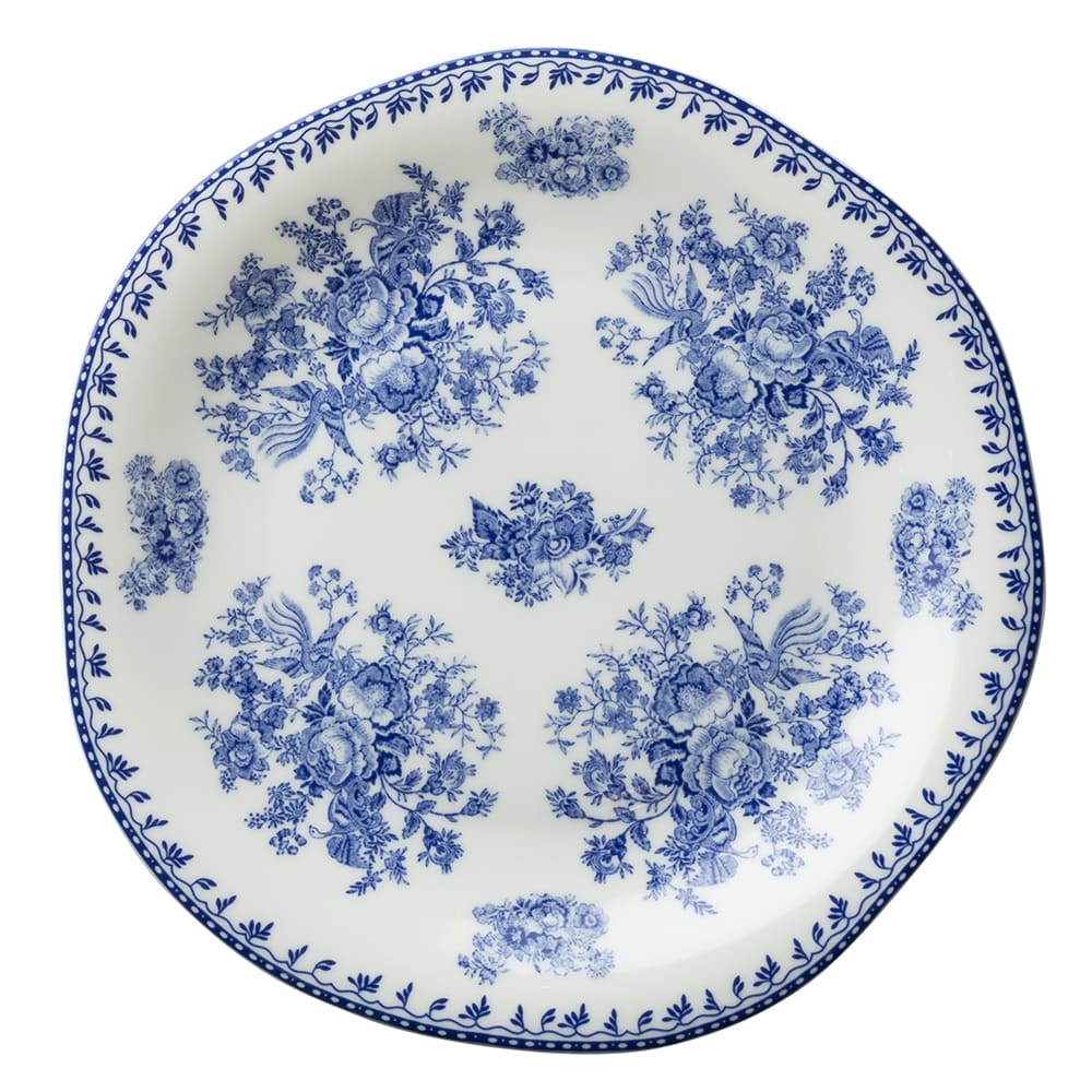 Oneida L6703061152 10" Irregular Round Lancaster Garden™ Plate - Porcelain, Blue Floral Design