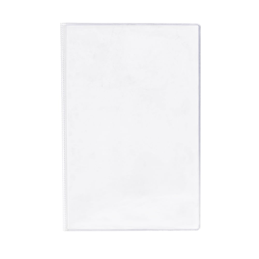 287-615585 Triple Pocket Vinyl Menu Cover, 5 1/2"W x 8 1/2"H, Clear