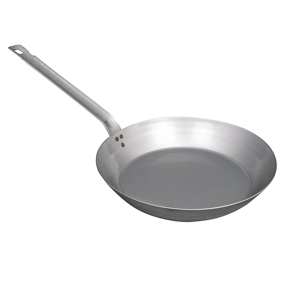 175-58930 12 1/2" Carbon Steel Frying Pan w/ Solid Metal Handle - Induction Ready