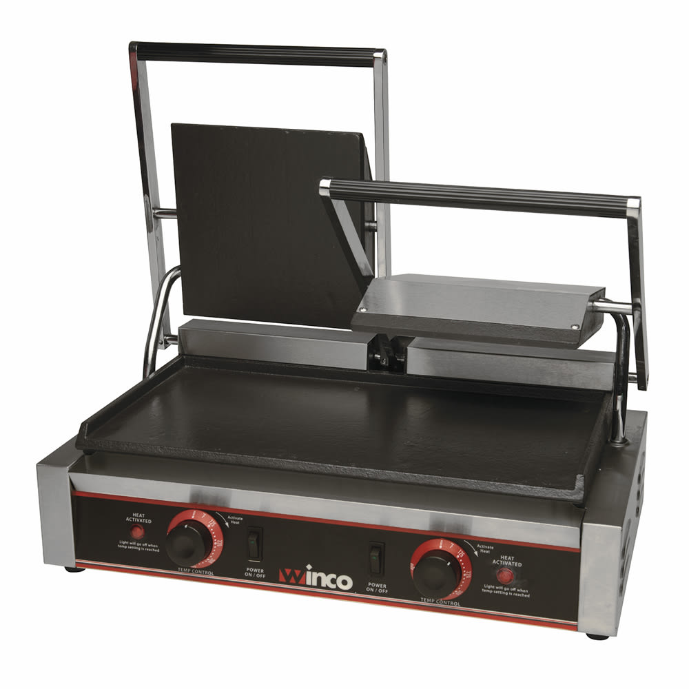 080-ESG2 Double Commercial Sandwich Press w/ Cast Iron Smooth Plates, 120v