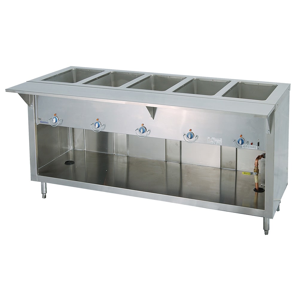 212-E5CBSS2081 74" Hot Food Table w/ 5 Wells & Undershelf, 208v/1ph