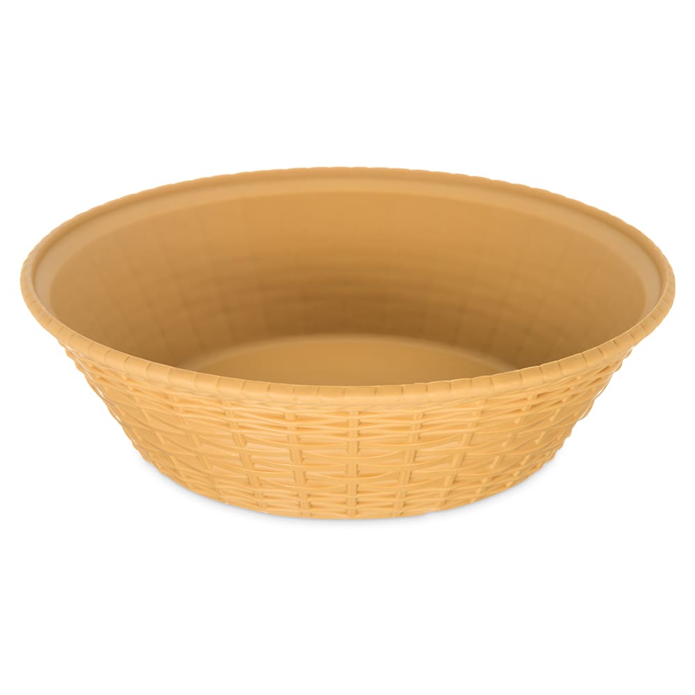 028-6524S 9" Round Bread Basket - Polypropylene, Straw