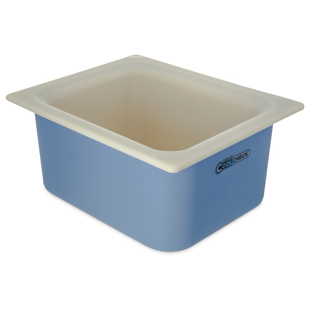 028-CM1101C1402 Half Size Coldmaster Coolcheck Food Pan, 6" Deep, 6 qt Capacity, White/Blue