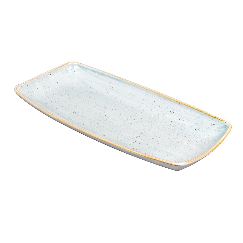 893-SDESOP111 11 3/4" x 6" Rectangular Stonecast Plate - Ceramic Duck Egg Blue