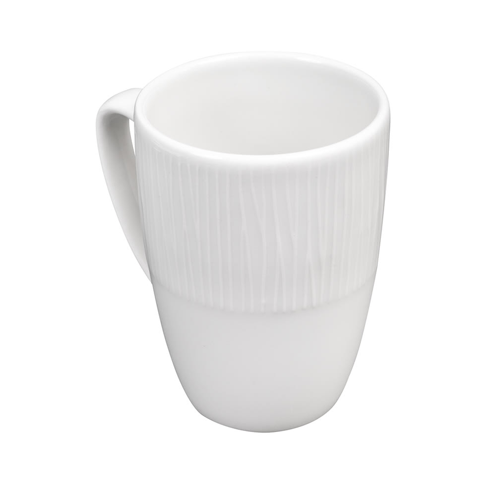 893-WHBALM121 12 oz Bamboo Mug - Ceramic, White