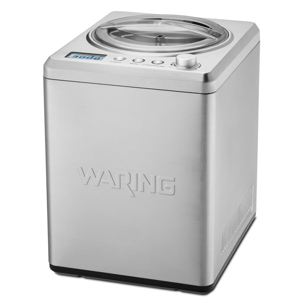 Waring WCIC25 2 1/2 qt Electric Ice Cream Maker Stainless Steel, 120v