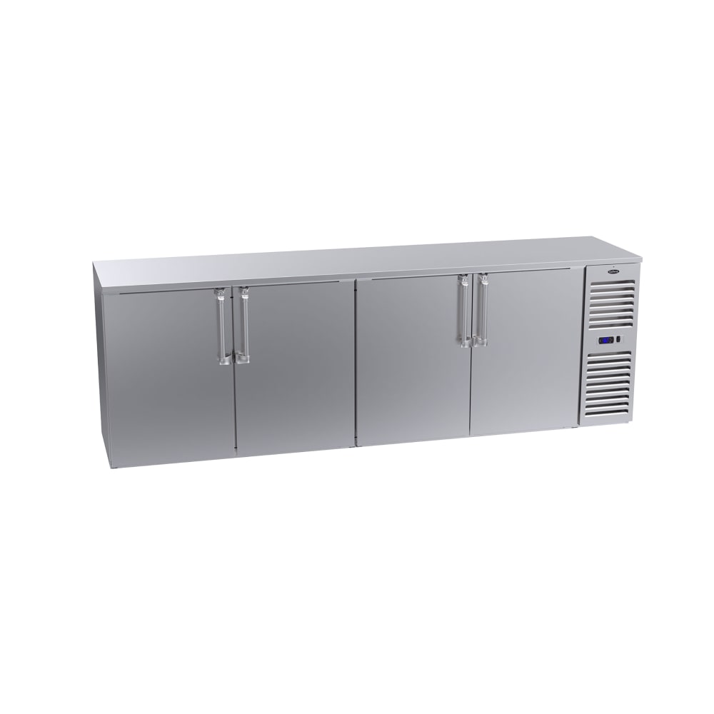 Krowne BS108R-SSS 108" Bar Refrigerator - 4 Swinging Solid Doors, Stainless, 115v