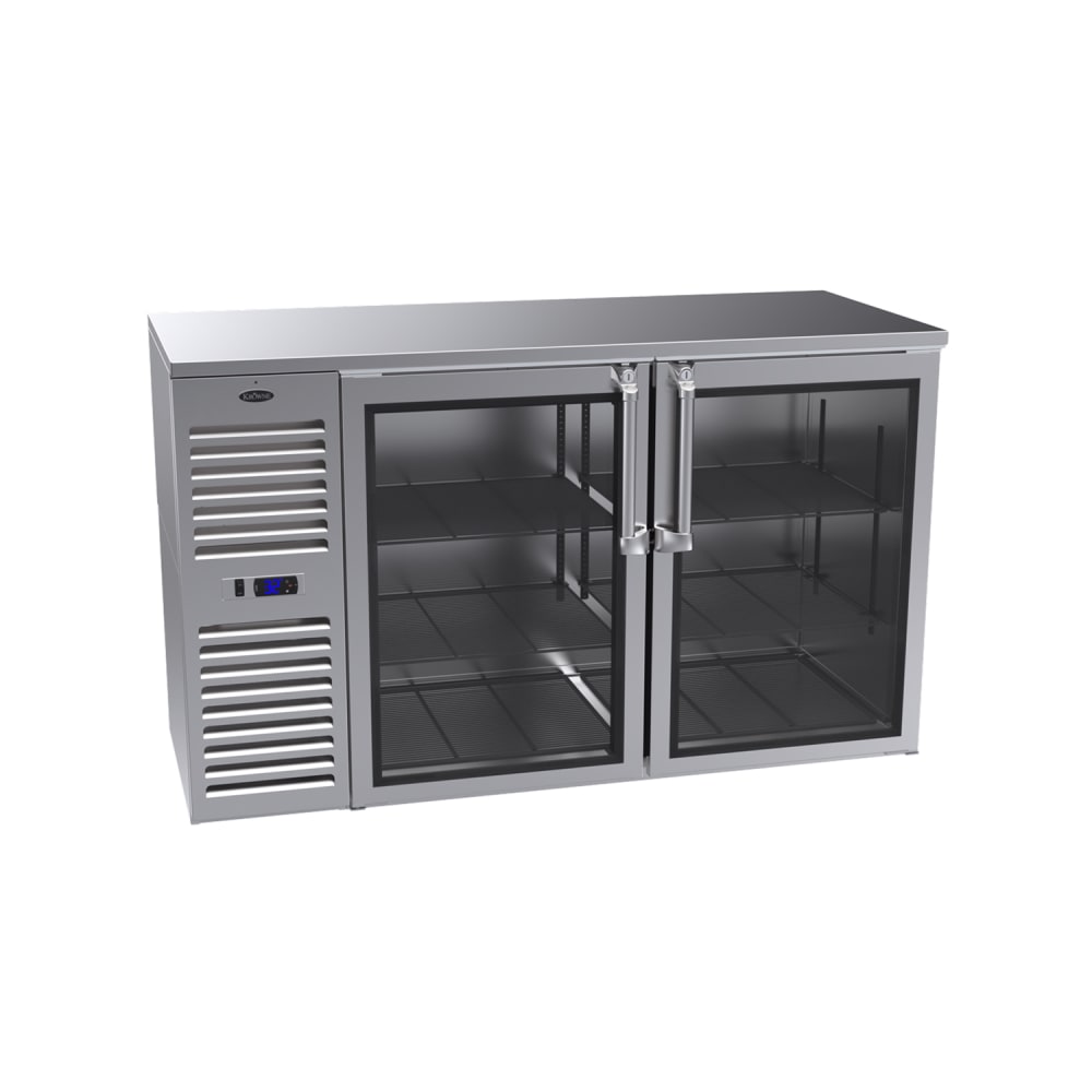 Krowne BS60L-KSS 60" Bar Refrigerator - 2 Swinging Glass Doors, Stainless, 115v