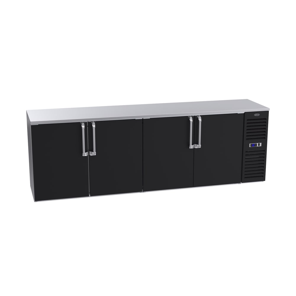 Krowne BS108R-BSS 108" Bar Refrigerator - 4 Swinging Solid Doors, Black, 115v
