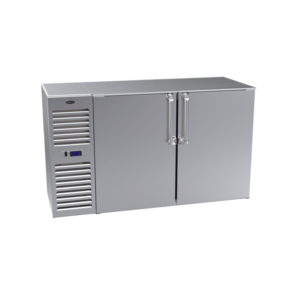 Krowne BS60L-SNS 60" Bar Refrigerator - 2 Swinging Solid Doors, Stainless, 115v