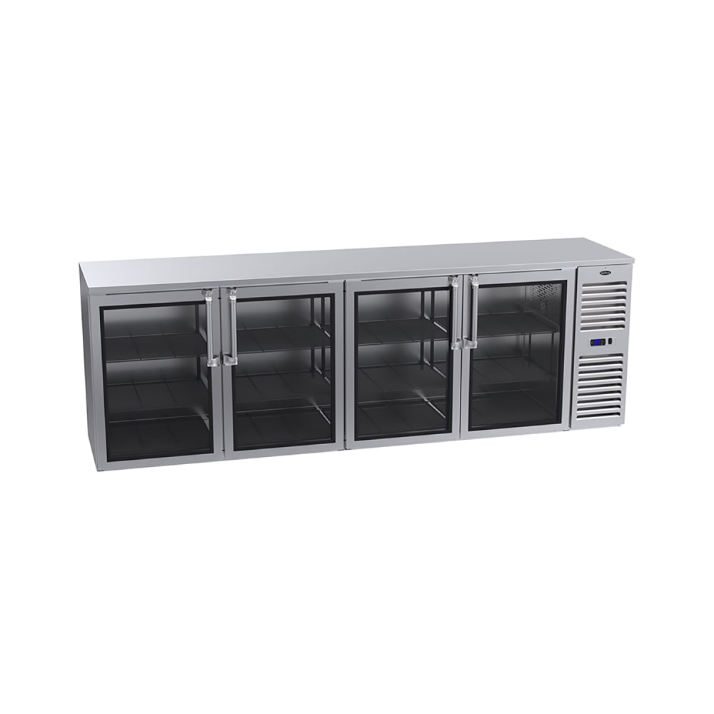 Krowne BS108R-KSS 108" Bar Refrigerator - 4 Swinging Glass Doors, Stainless, 115v