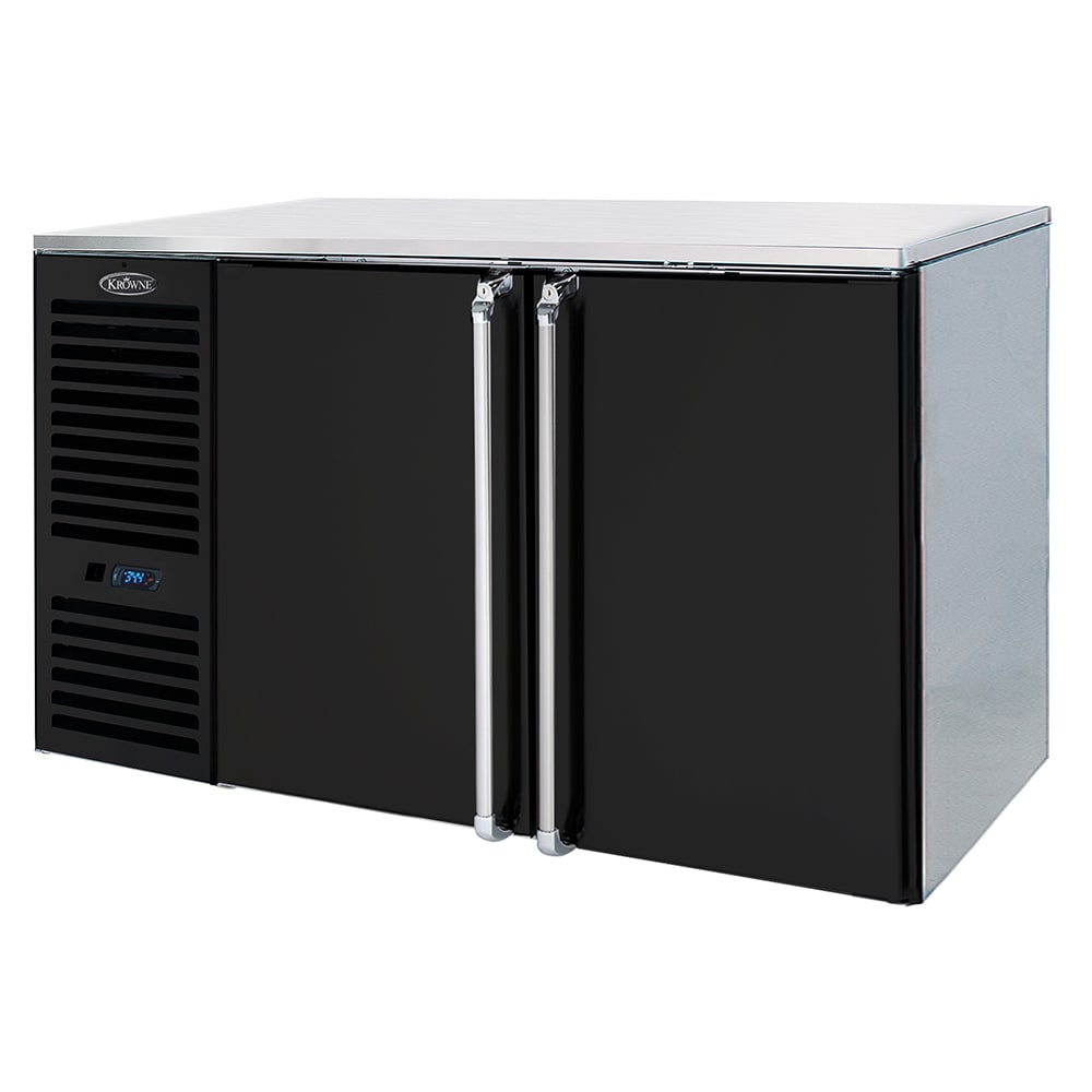 381-BS60LBNS 60" Bar Refrigerator - 2 Swinging Solid Doors, Stainless, 115v