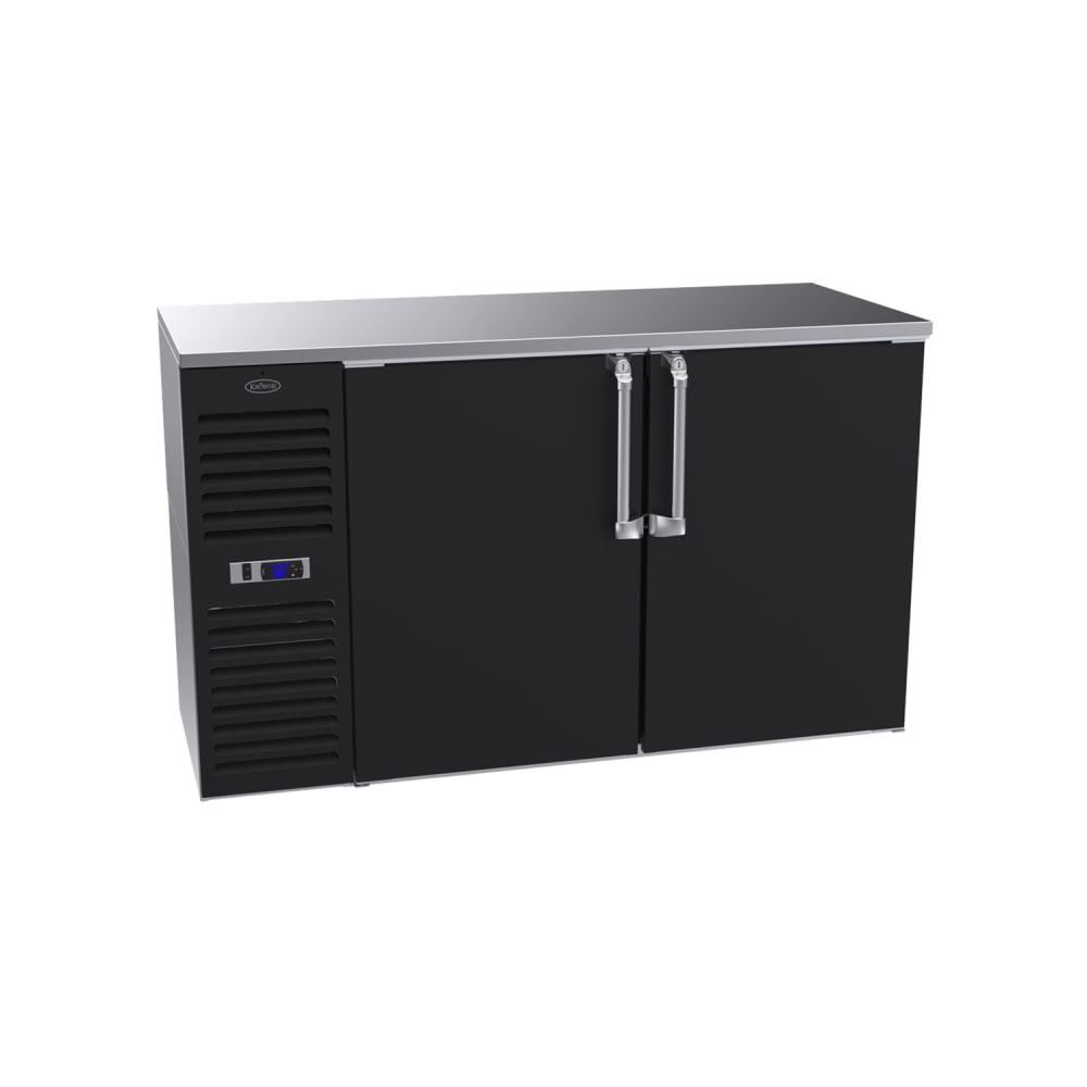 Krowne BS60L-BSS 60" Bar Refrigerator - 2 Swinging Solid Doors, Black, 115v