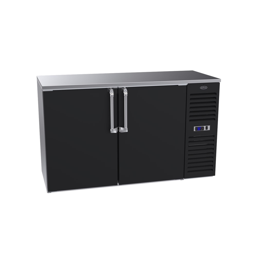 Krowne BS60R-BSS 60" Bar Refrigerator - 2 Swinging Solid Doors, Black, 115v