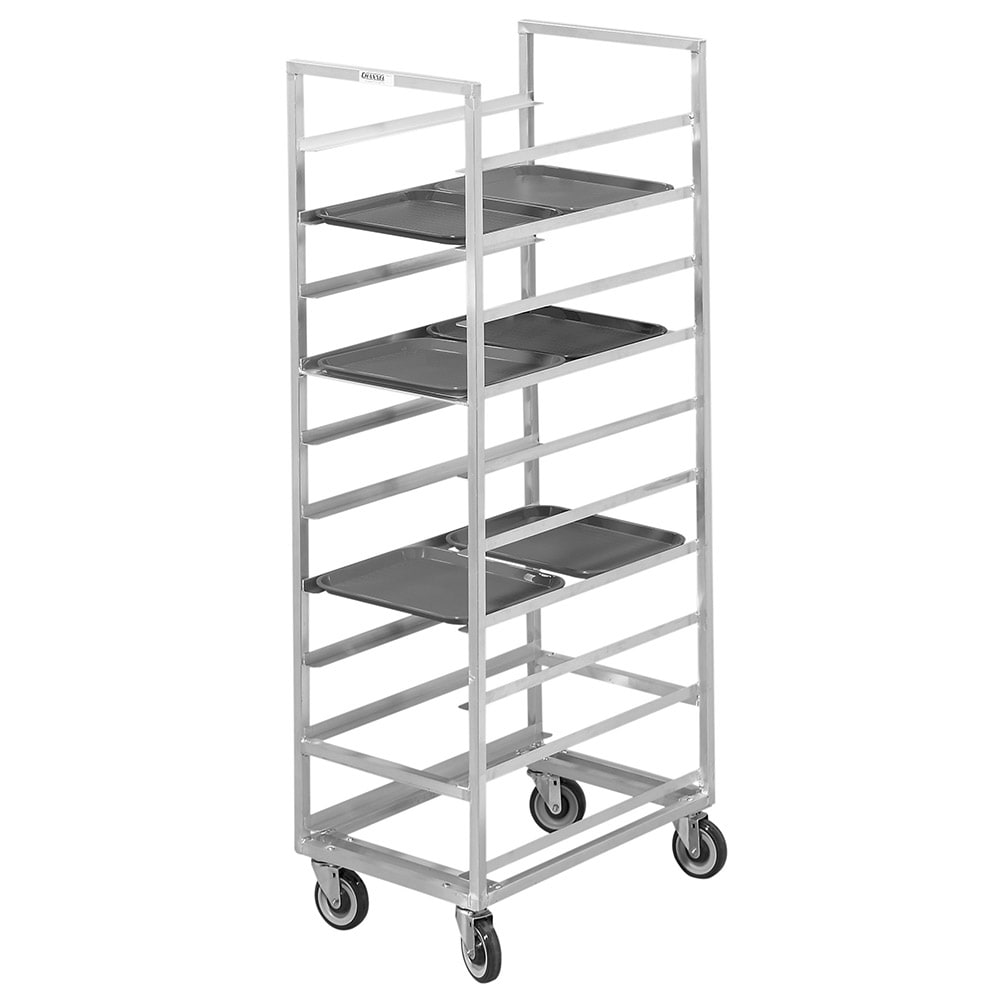 148-440A 21"W 20 Tray Cafeteria Tray Rack w/ 6" Bottom Load Slides