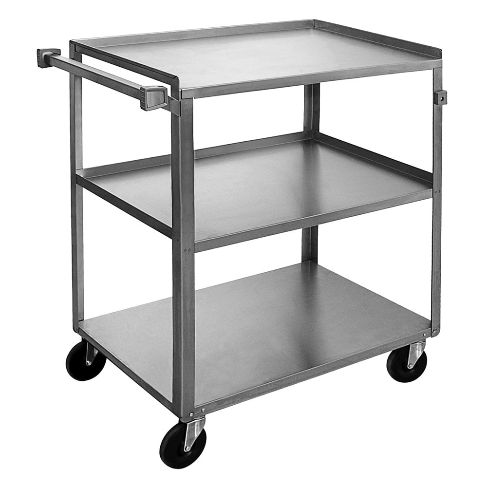 148-US15243 27 1/4" Metal Bus Cart w/ (3) Levels, Stainless
