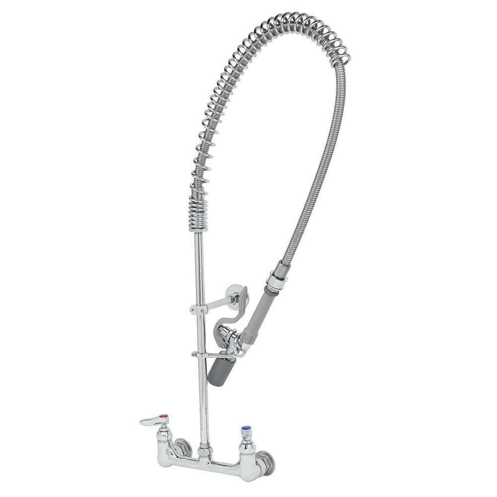 064-B0133CRBJSW 33 5/16"H Wall Mount Pre Rinse Faucet - 1 7/100 GPM, Base with Nozzle
