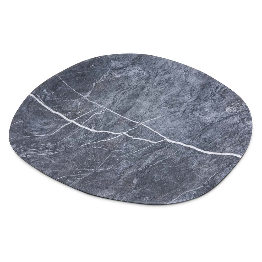 028-5310372 18" Oblong Ridge Platter - Melamine, Soapstone