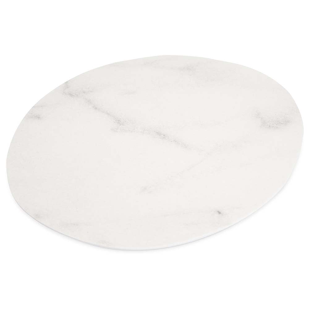 028-5310537 11" Free Form Melamine  Dinner Plate, White Marble