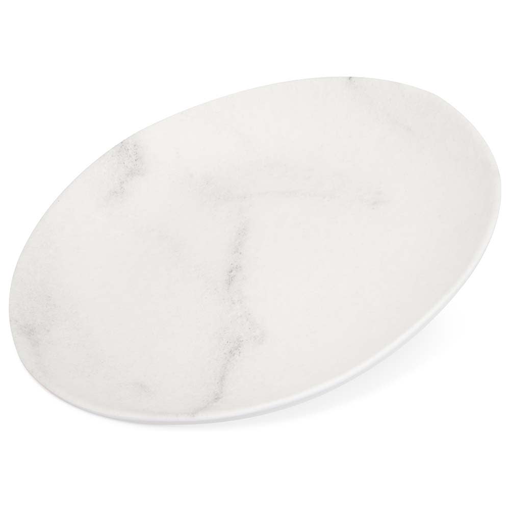 028-5310637 9" Free Form Melamine  Salad Plate, White Marble