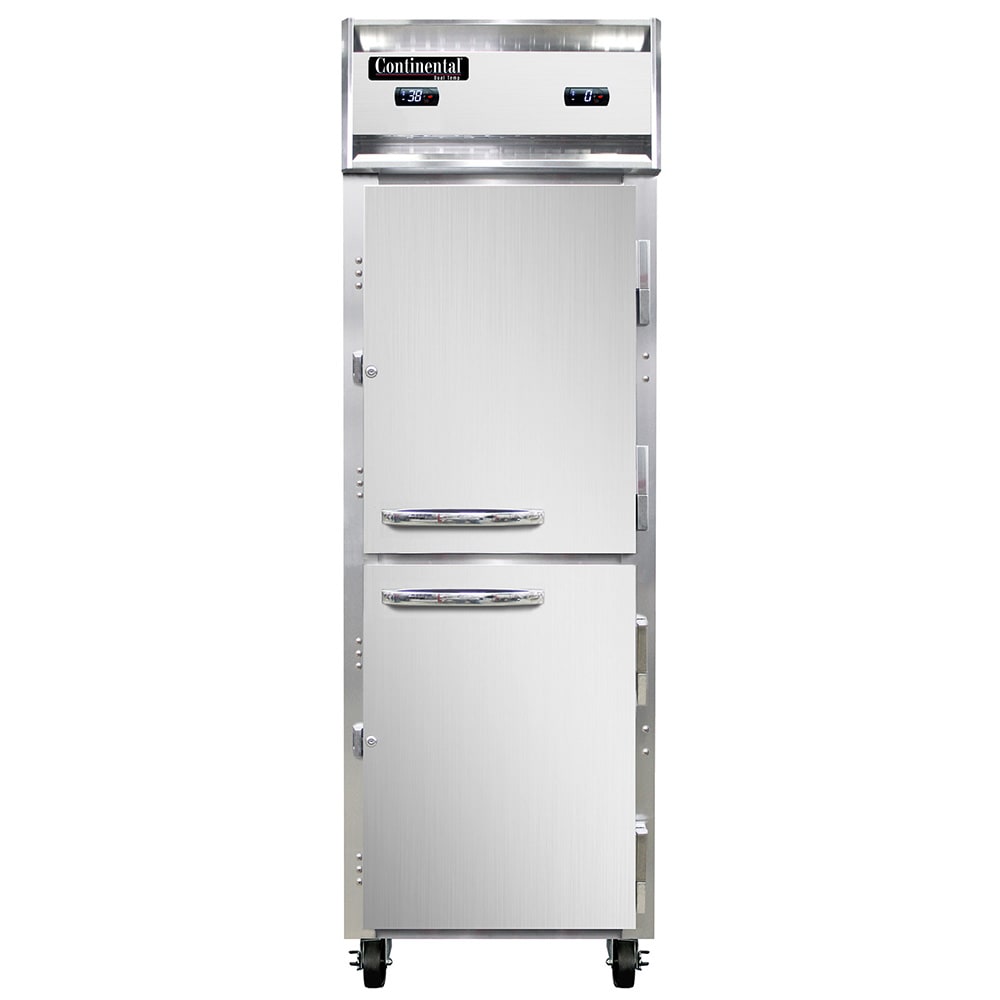 160-1RFNSSHD 26" One Section Commercial Combo Refrigerator Freezer - Solid Doors, Dual Temp,...