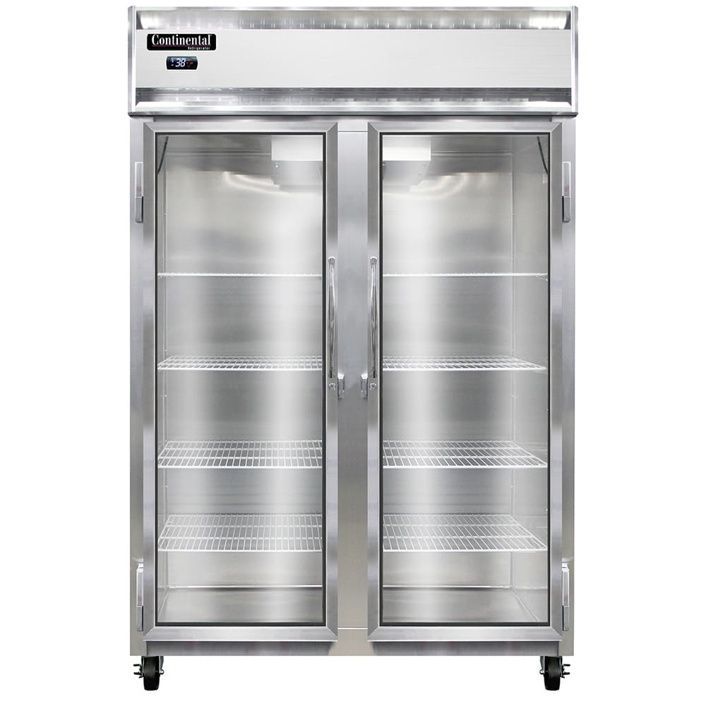 160-2RNGD 52" Two Section Reach In Refrigerator, (2) Left/Right Hinge Glass Doors, 115v
