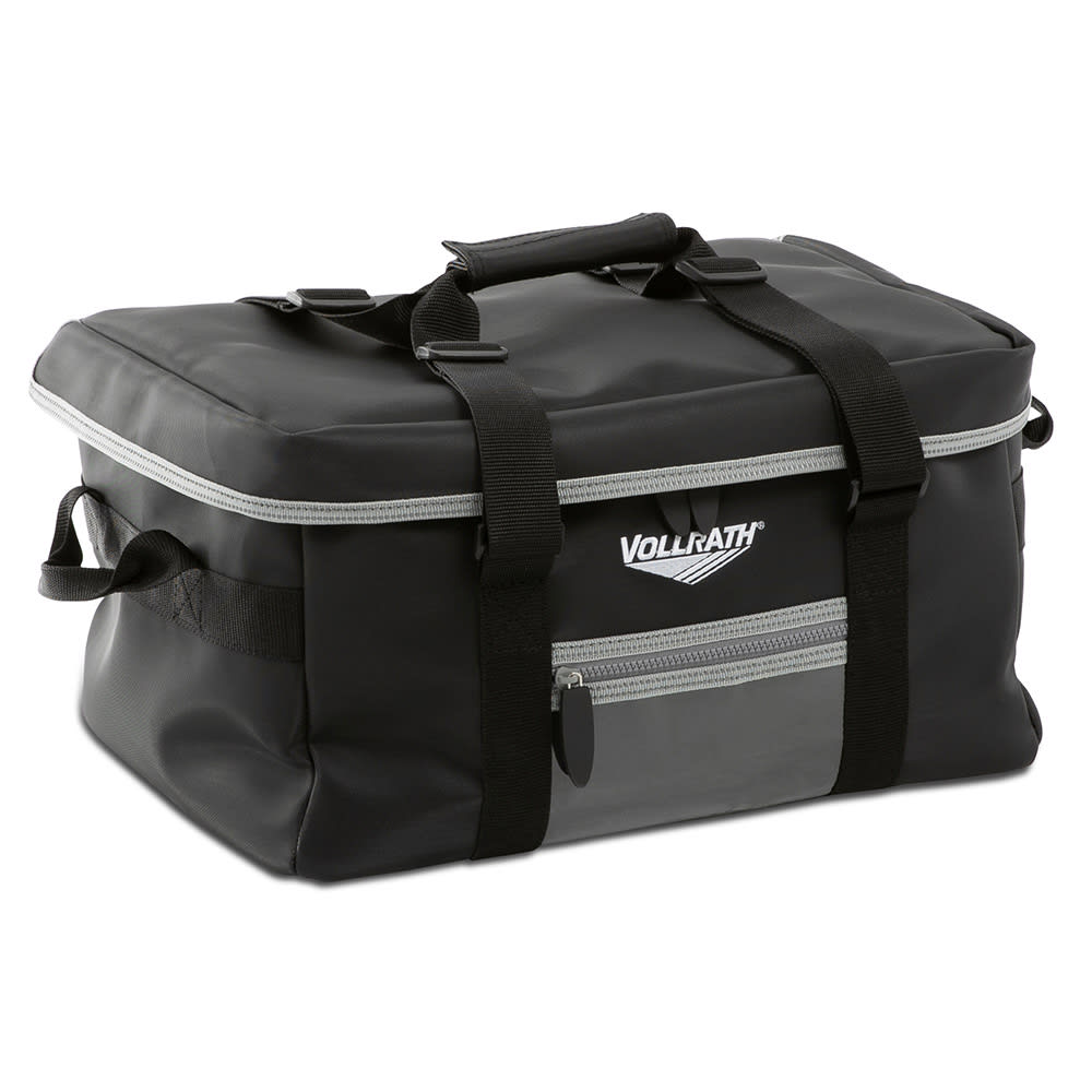 175-VDBM300 Catering Bag w/ Vinyl Liner - 17" x 13" x 9", Black