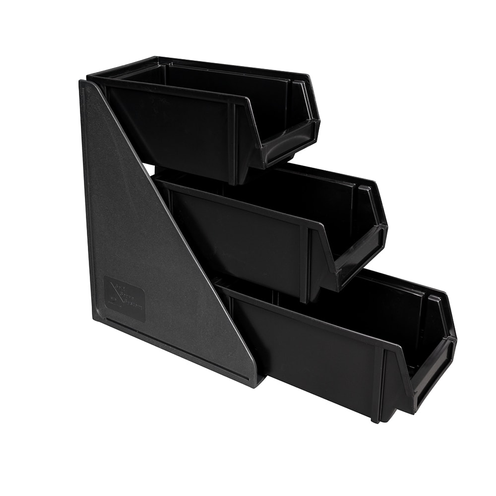 175-484306 Condiment Organizer w/ (3) Bins - Black