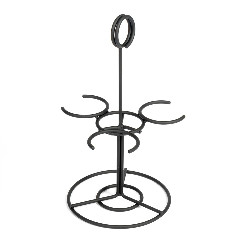 175-WR102706 Circular Wire Stemware Flight Caddy - Holds 3 Glasses, Black