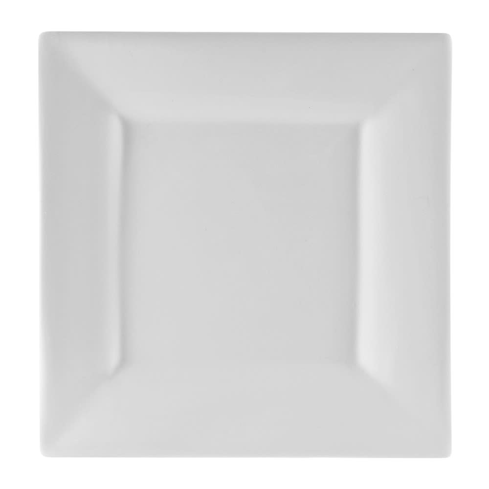 861-WTR10SQ 10 1/8" Square Whittier Dinner Plate - Porcelain, White