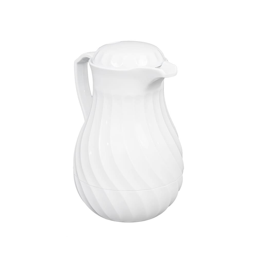 175-52164W 64 oz Beverage Server - 3 Color Tabs, Poly, White