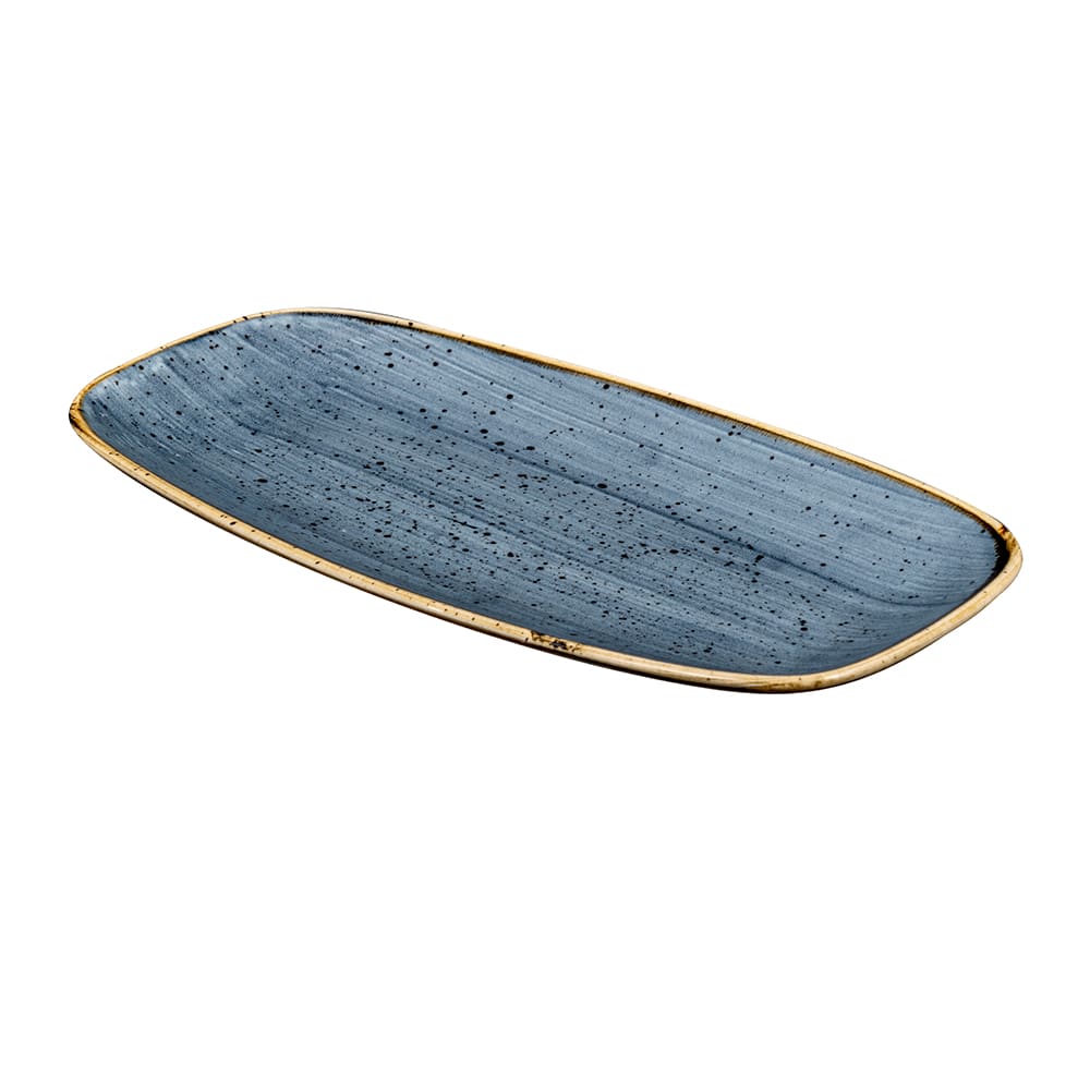 893-SBBSXO111 11 3/4" x 6" Oblong Stonecast® Chef's Plate - Ceramic Blueberry