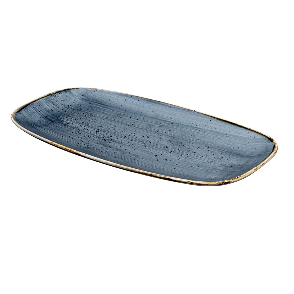 893-SBBSXO141 13 7/8" x 7 3/8" Oblong Stonecast® Chef's Plate - Ceramic Blueberry
