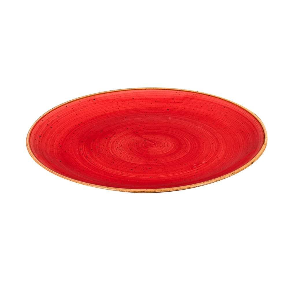 893-SBRSEV101 10 1/4" Round Stonecast Plate - Ceramic, Berry Red