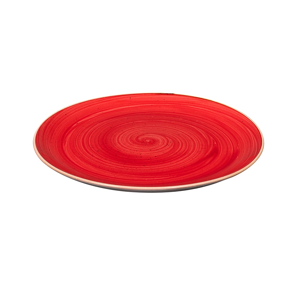 893-SBRSEV111 11 1/4" Round Stonecast Plate - Ceramic, Berry Red
