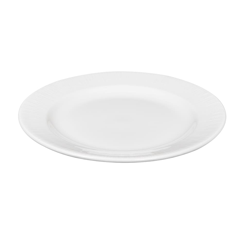 893-WHBALF91 9 1/8" Round Bamboo Plate - Ceramic, White