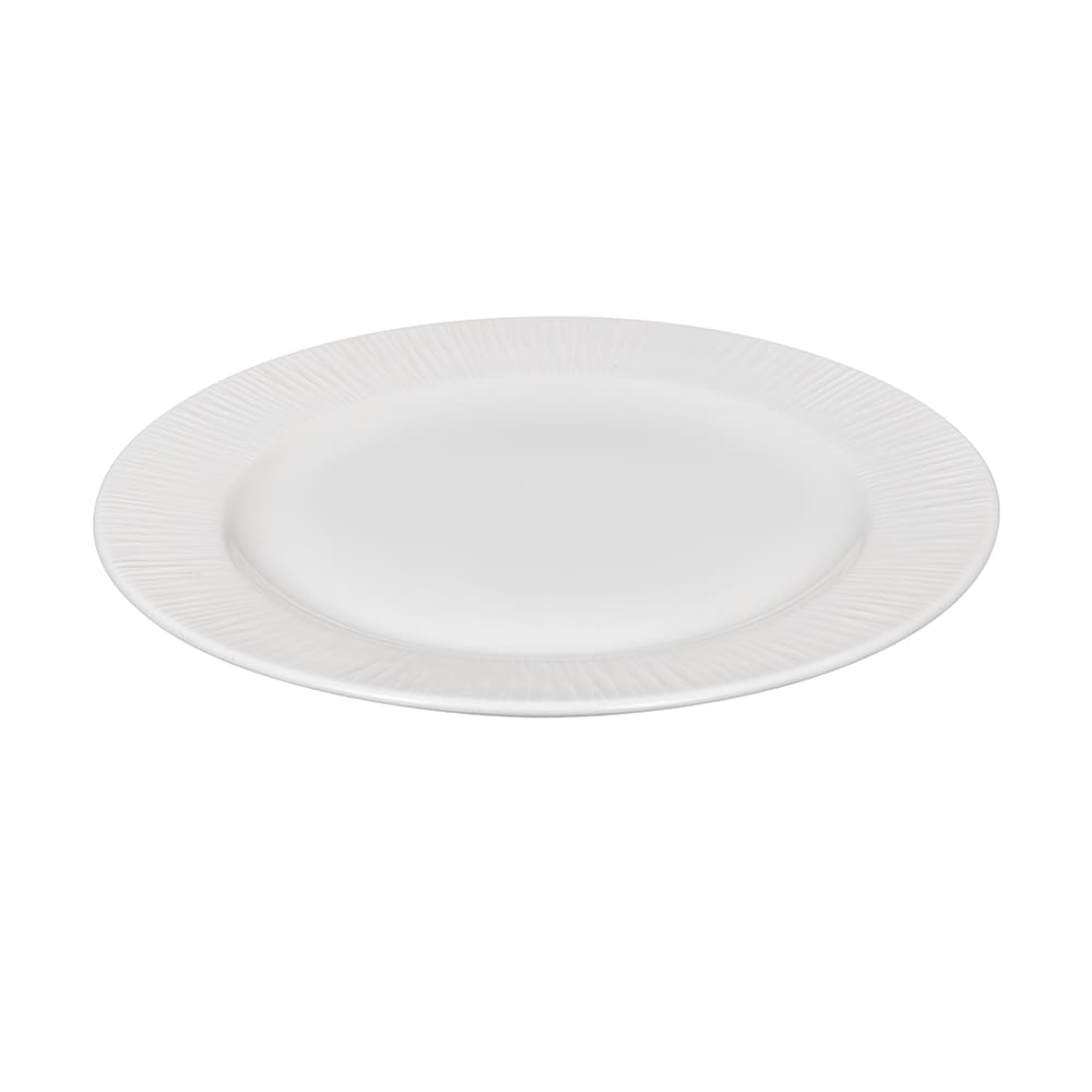 893-WHBALP101 10 1/4" Round Bamboo Plate - Ceramic, White