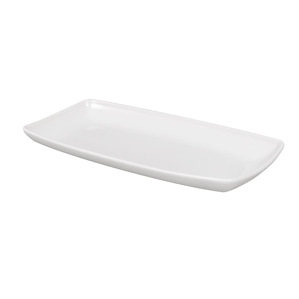 893-WHOP141 14" x 7 1/4" Rectangular X Squared Plate - Ceramic, White
