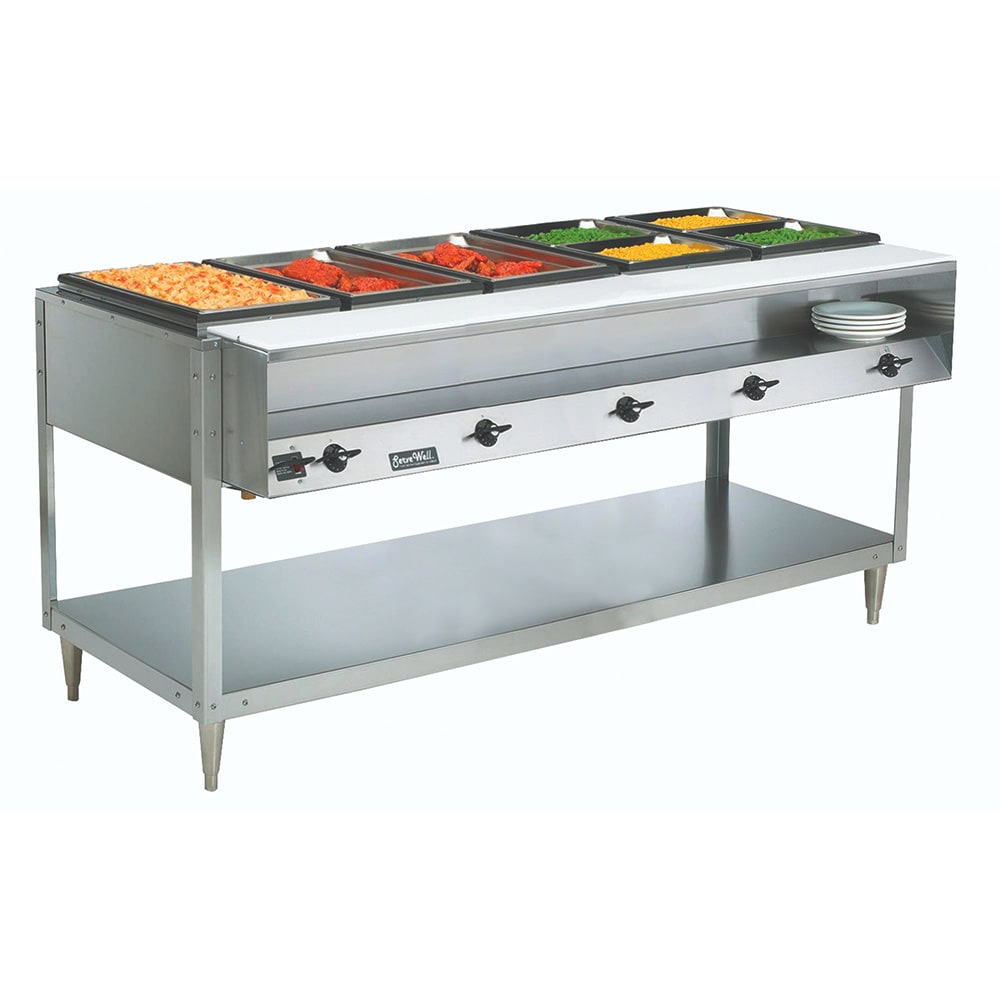 FSE 33" Open Well Electric Steam Table With Two Wells & Cutting Board - Commercial Food Warming Station