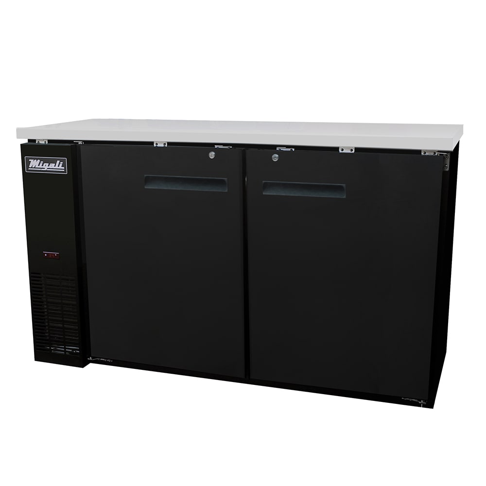 Migali C-BB60-HC 60 4/5" Bar Refrigerator - 2 Swinging Solid Doors, 115v