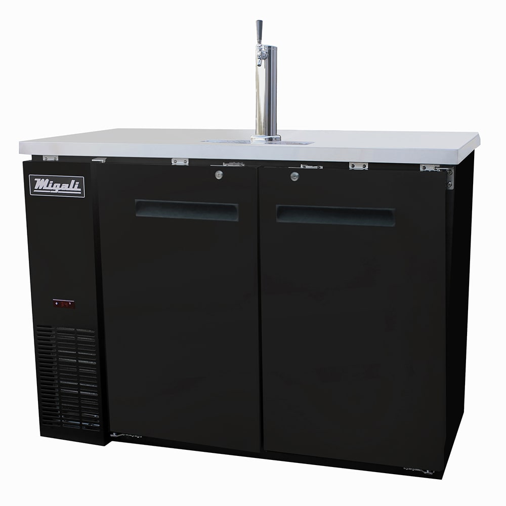 338-CDD482HC 48 3/4" Kegerator Beer Dispenser w/ (2) Keg Capacity - (1) Column, Black, 115v
