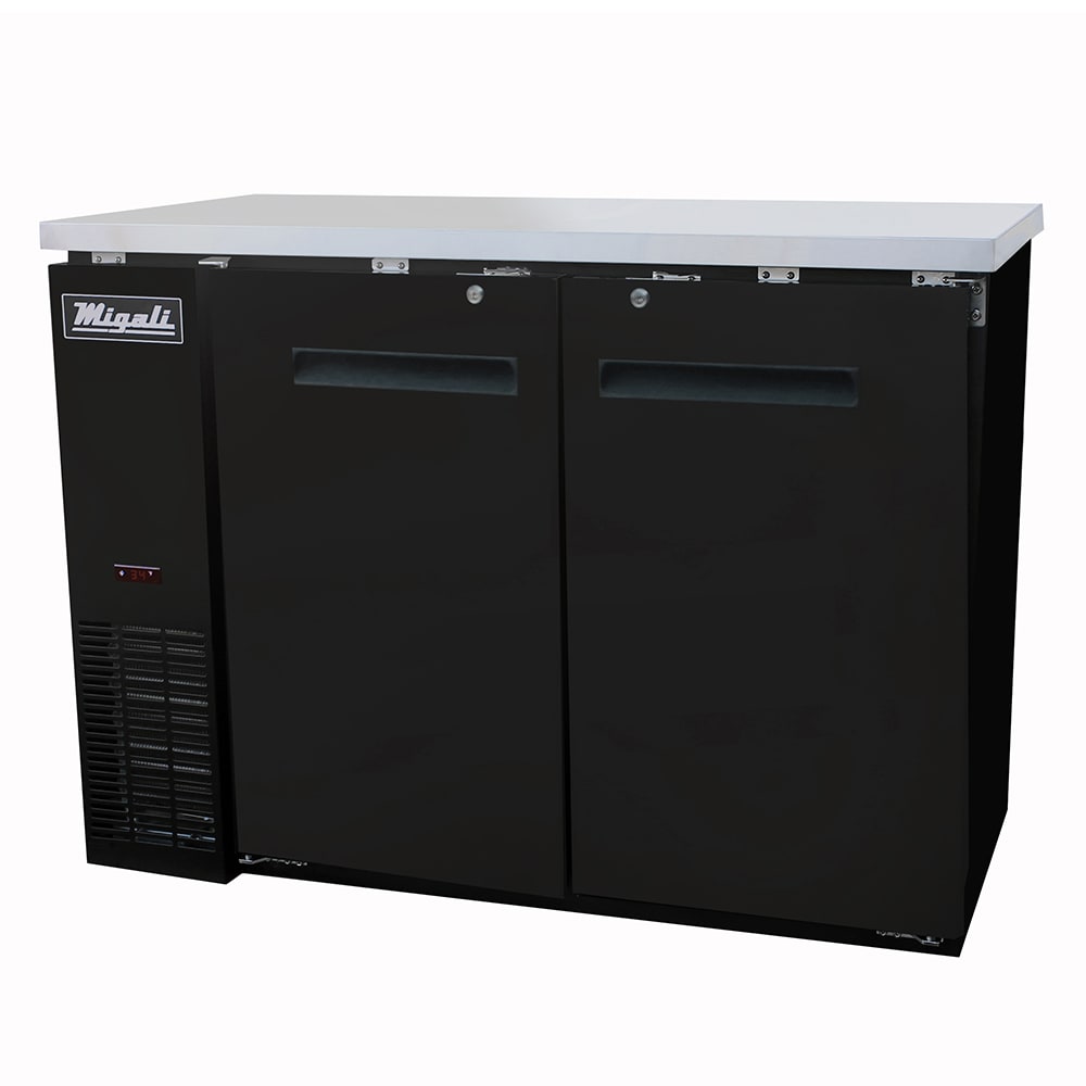 Migali C-BB48-HC 48 3/4" Bar Refrigerator - 2 Swinging Solid Doors, 115v