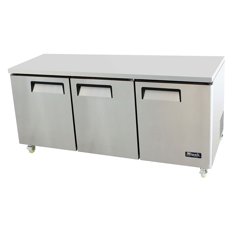 338-CU72RHC 72 7/10" W Undercounter Refrigerator w/ (3) Sections & (3) Doors, 115v