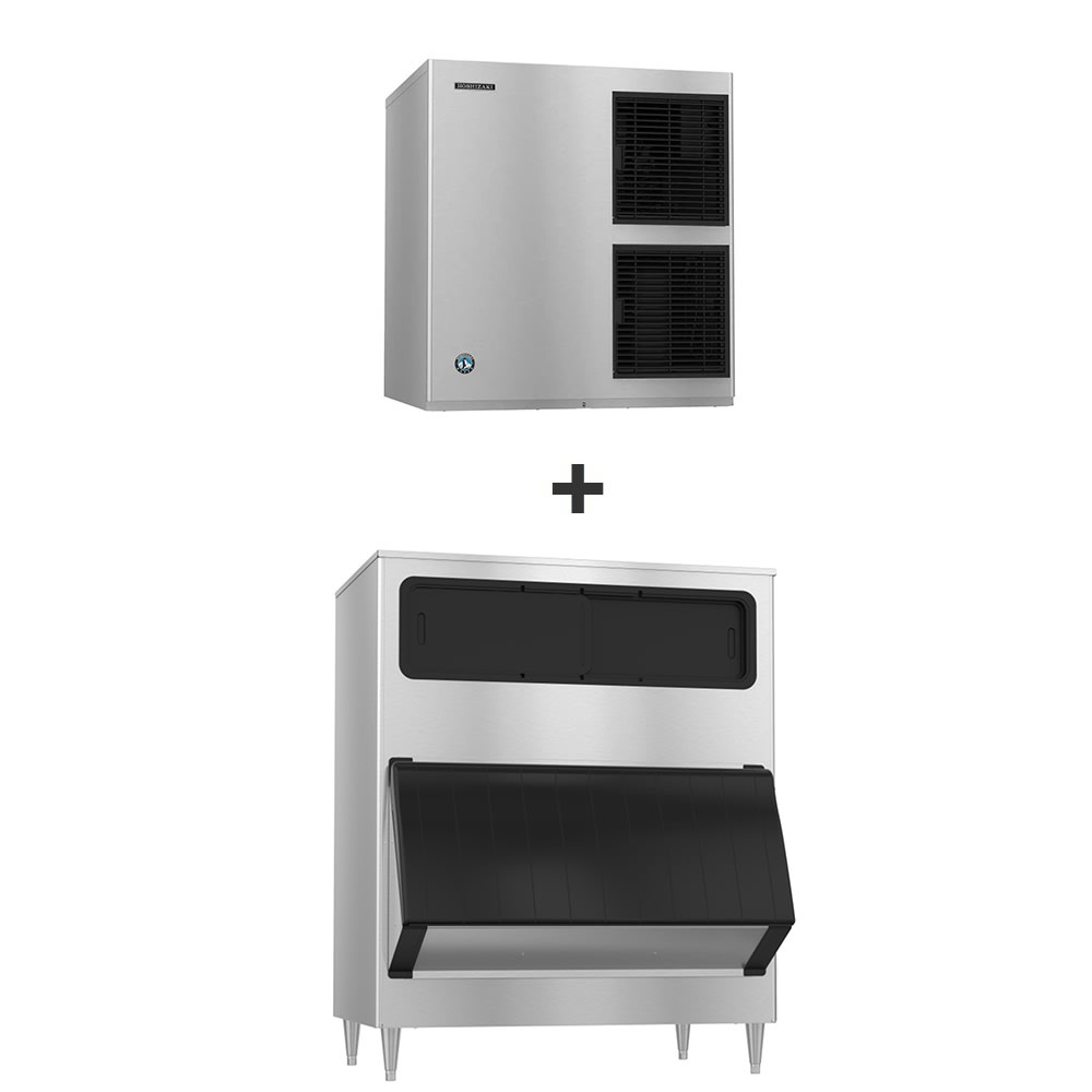 440-KM1100MAJB1150 1087 lb KM Series Crescent Cube Ice Machine w/ Bin - 1148 lb Storage, Air Cool...